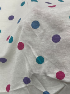 1 2/3 YD Cotton Blend Knit Vintage - Off White with Polka Dots