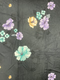 1 1/2 YD Nylon Kiana Knit Vintage - Black with Flowers