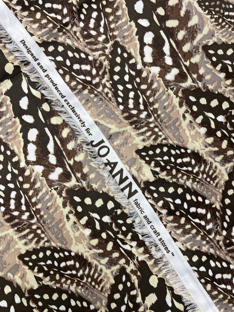 2 1/4 YD Polyester Charmeuse - Quail Feathers