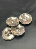 Buttons Shank Metal Flowers Set of 4 - Silver