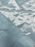 Rayon/Acetate Satin Jacquard with Dots - Light Blue