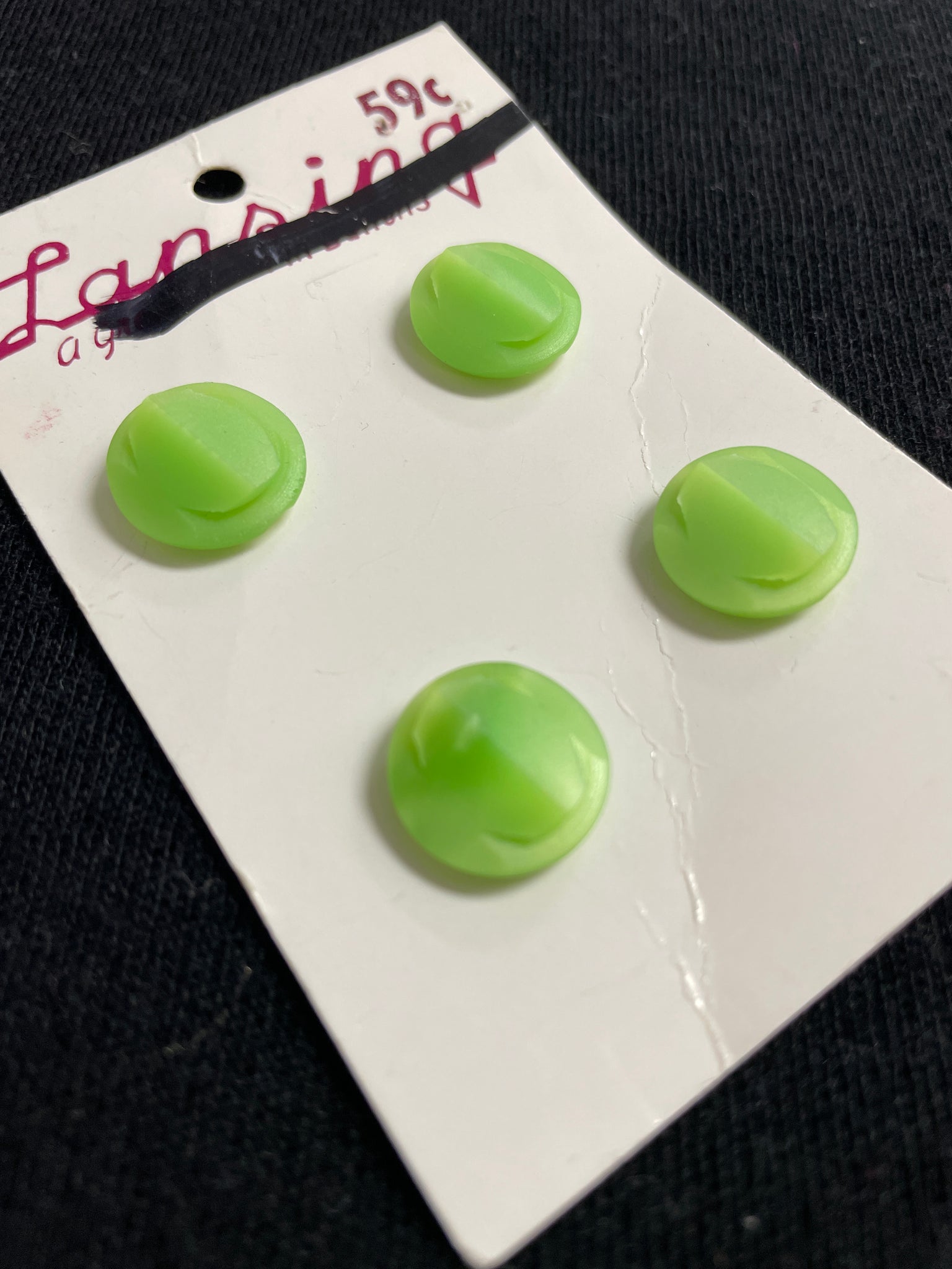 Button Plastic Set of 4 - Bright Green