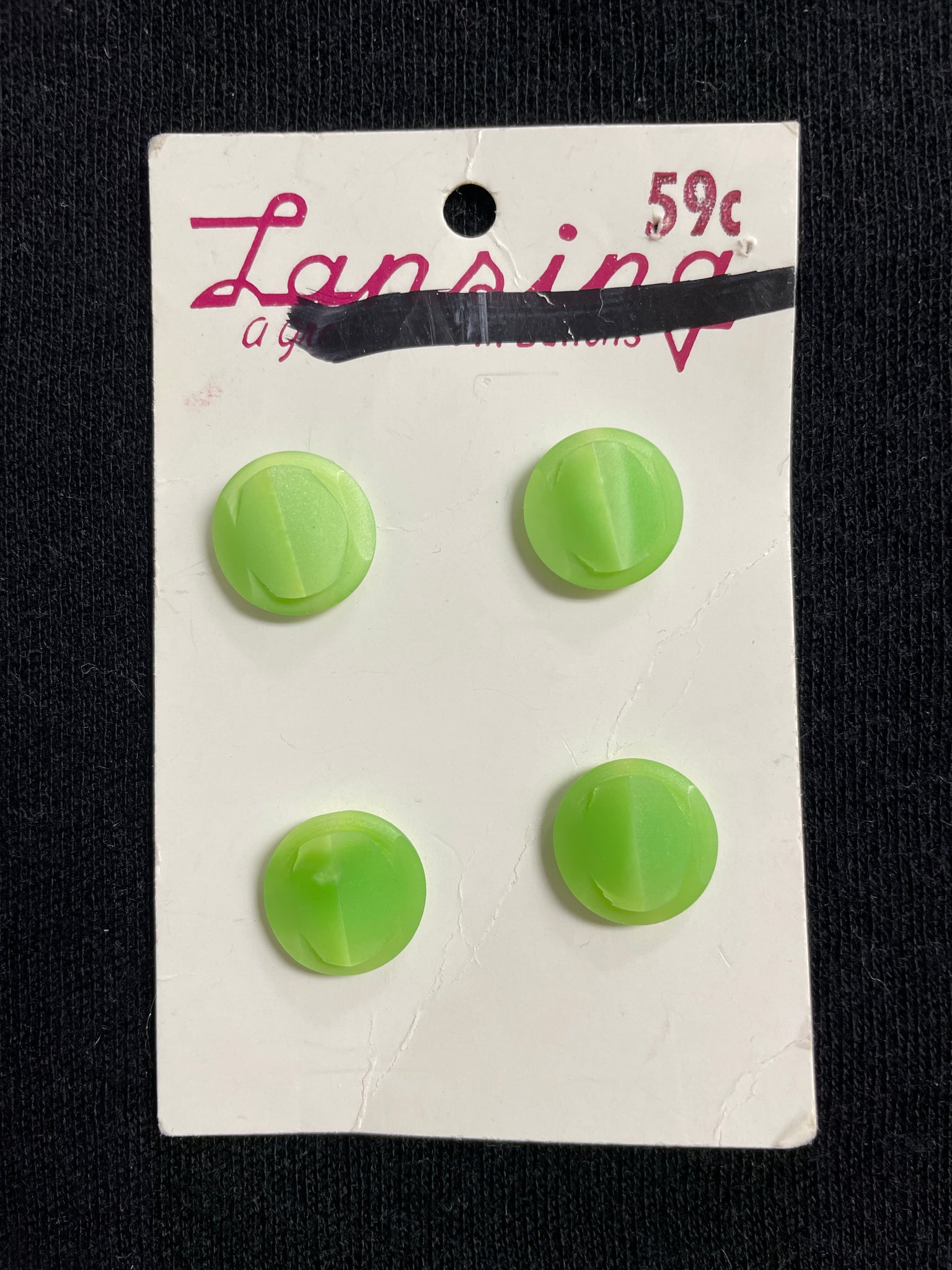 Button Plastic Set of 4 - Bright Green