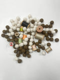 Garland Making Kit - Wooden Spools and Felted Wool Balls