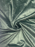 3 1/4 YD Nylon Knit Panne Velour - Muted Green Embossed with Dots