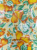 1 7/8 YD PVC "Oil Cloth" Mystery Remnant - Pears and Flowers on Yellow