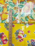 PVC "Oil Cloth" Mystery Remnant Bundle - Prints with Fruit and Flowers on Yellow