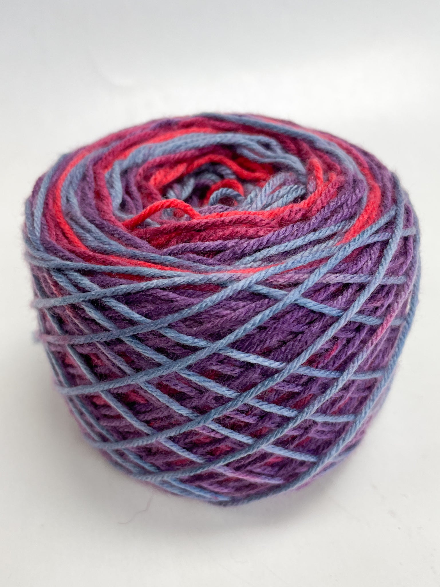 Sock Yarn Wool/Cashmere/Nylon - Variegated Purple, Blue, Red
