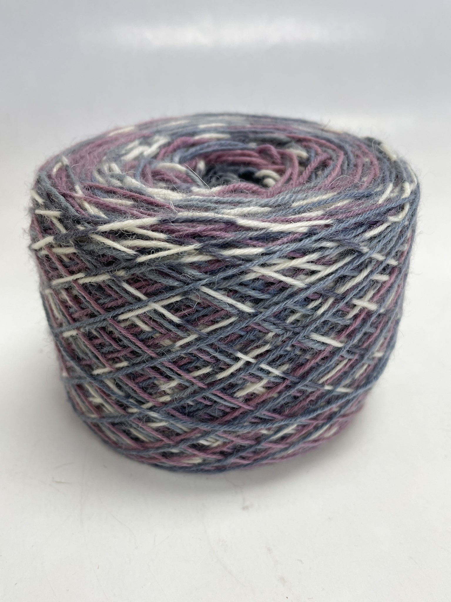 Sock Yarn Wool - Variegated Purple, Gray and White