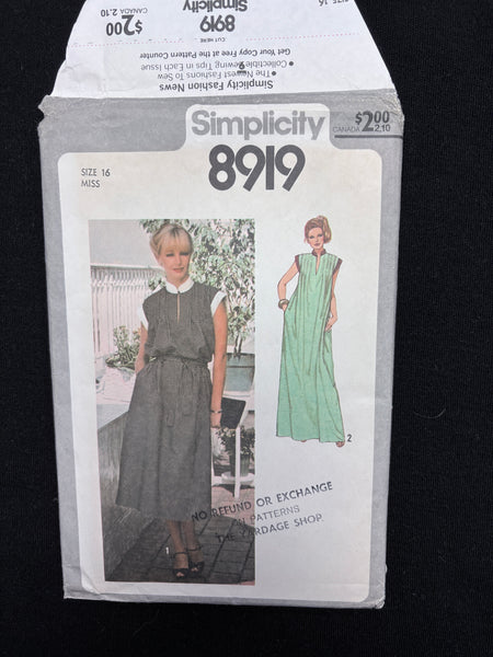 1979 Simplicity 8919 Sewing Pattern - Adult Dresses FACTORY FOLDED ...