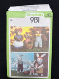 1979 Simplicity 9131 Sewing Pattern - Teddy Bears and Rabbit Stuffed Animals FACTORY FOLDED