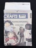 1983 McCall's 8866 Sewing Pattern - 23" Soft Sculptured Dolls and Clothes FACTORY FOLDED