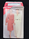 1980's See & Sew 3284 Sewing Pattern - Adult Dresses FACTORY FOLDED