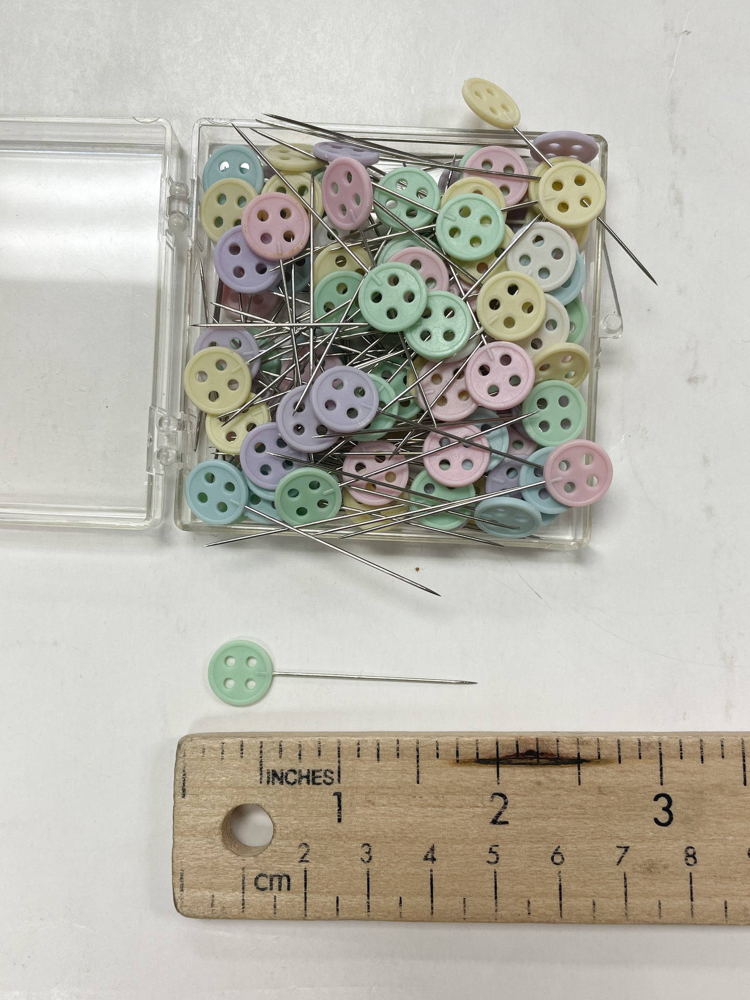 Quilting Straight Pins - Pastel Button Heads