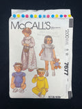 1981 McCall's 7677 Sewing Pattern - Baby's Rompers, Dress and Nightgown FACTORY FOLDED