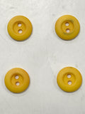 Buttons 2 Hole Plastic Set of 4 or 6 - Yellow
