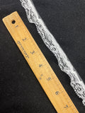 2 5/8 YD Polyester Floral Lace Ruffled Trim - White
