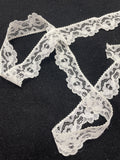 2 3/4 YD Acetate Flat Lace Floral Trim - White