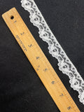 2 3/4 YD Acetate Flat Lace Floral Trim - White