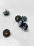 Buttons 3/8" Plastic with Metal Shank Set of 6 - Pearlescent Gray