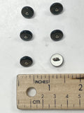 Buttons 3/8" Plastic with Metal Shank Set of 6 - Pearlized Gray