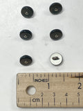 Buttons 3/8" Plastic with Metal Shank Set of 6 - Pearlescent Gray