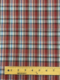 2 YD Cotton Yarn-Dyed Plaid - Red, Gray, Blue, Black and Gold Lurex