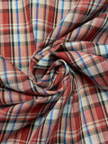2 YD Cotton Yarn-Dyed Plaid - Red, Gray, Blue, Black and Gold Lurex