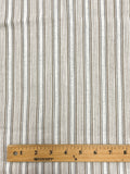 2 YD Poly/Cotton Printed Stripe - Ecru, Beige and Black on Off White Background.