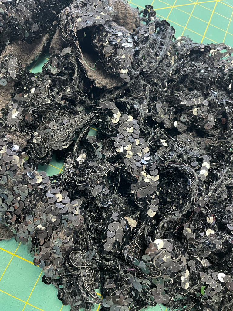 Trim Bundle Salvaged - Black Sequins