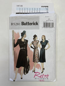 1946 Butterick 5281 Sewing Pattern - Dress and Belt FACTORY FOLDED