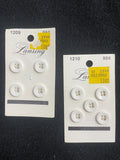 Button Plastic Set of 4 or 5 Vintage - White