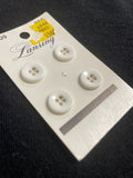 Button Plastic Set of 4 or 5 Vintage - White