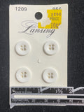 Button Plastic Set of 4 or 5 Vintage - White