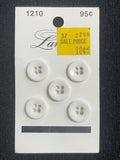 Button Plastic Set of 4 or 5 Vintage - White