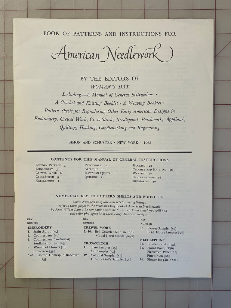 1963 "Book of Patterns and Instructions for American Needlework"