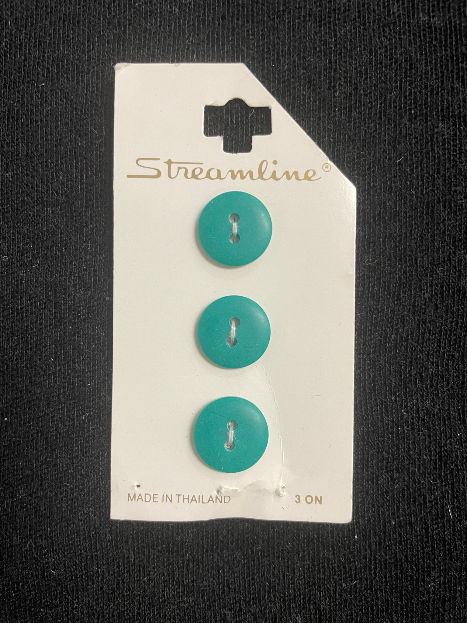 Button Plastic Set of 3 Vintage - Green