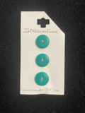 Button Plastic Set of 3 Vintage - Green