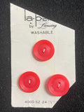 Button Plastic Set of 3 Vintage - Tomato Red