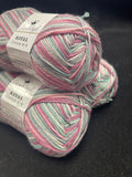 Yarn Cotton - Variegated Gray, Burgundy, Aqua, and White