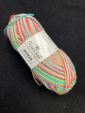 Yarn Cotton - Variegated Muted Red, Aqua, Peach and Yellow