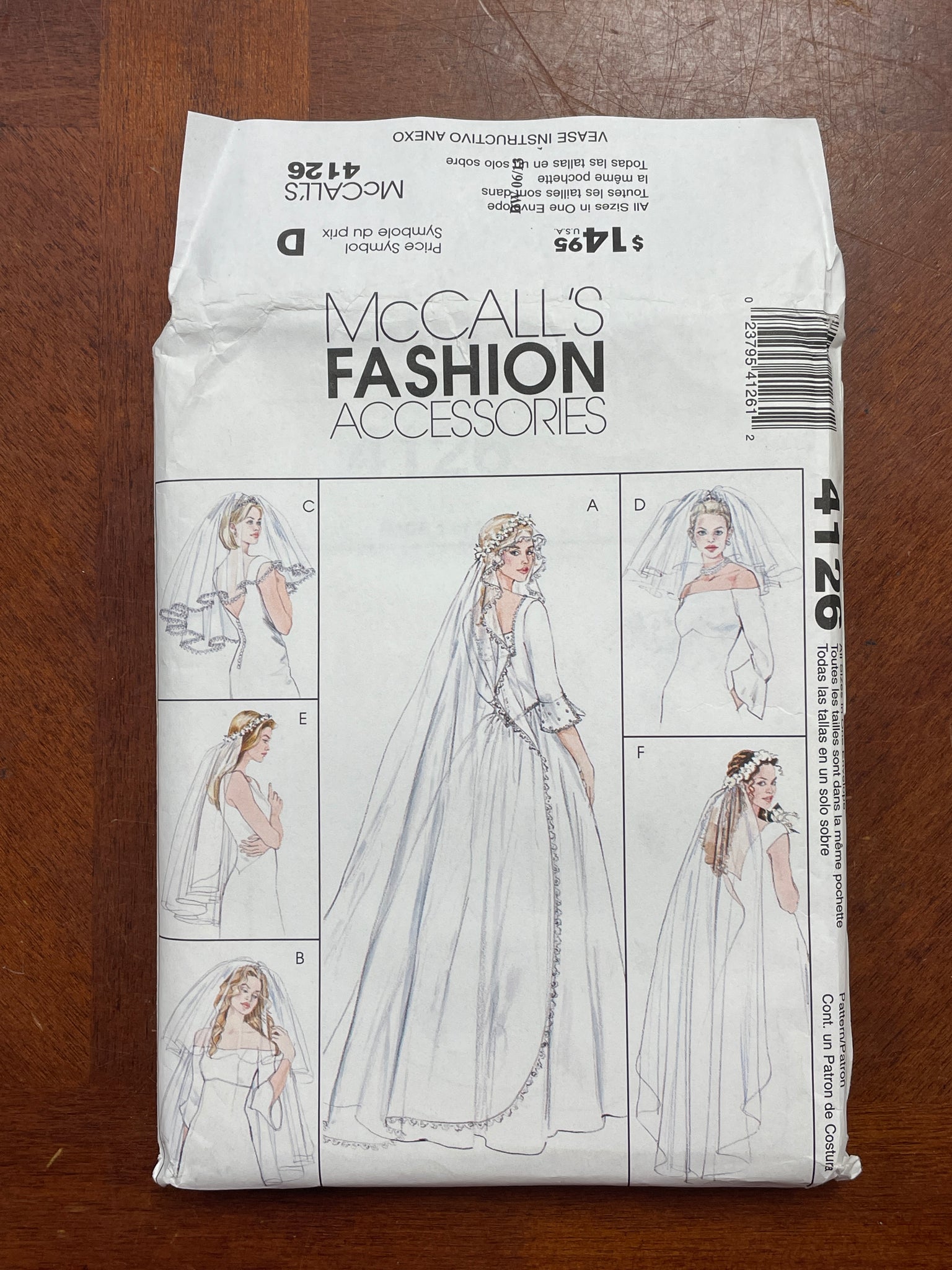 2003 McCall's 4126 Pattern - Bridal Veils FACTORY FOLDED
