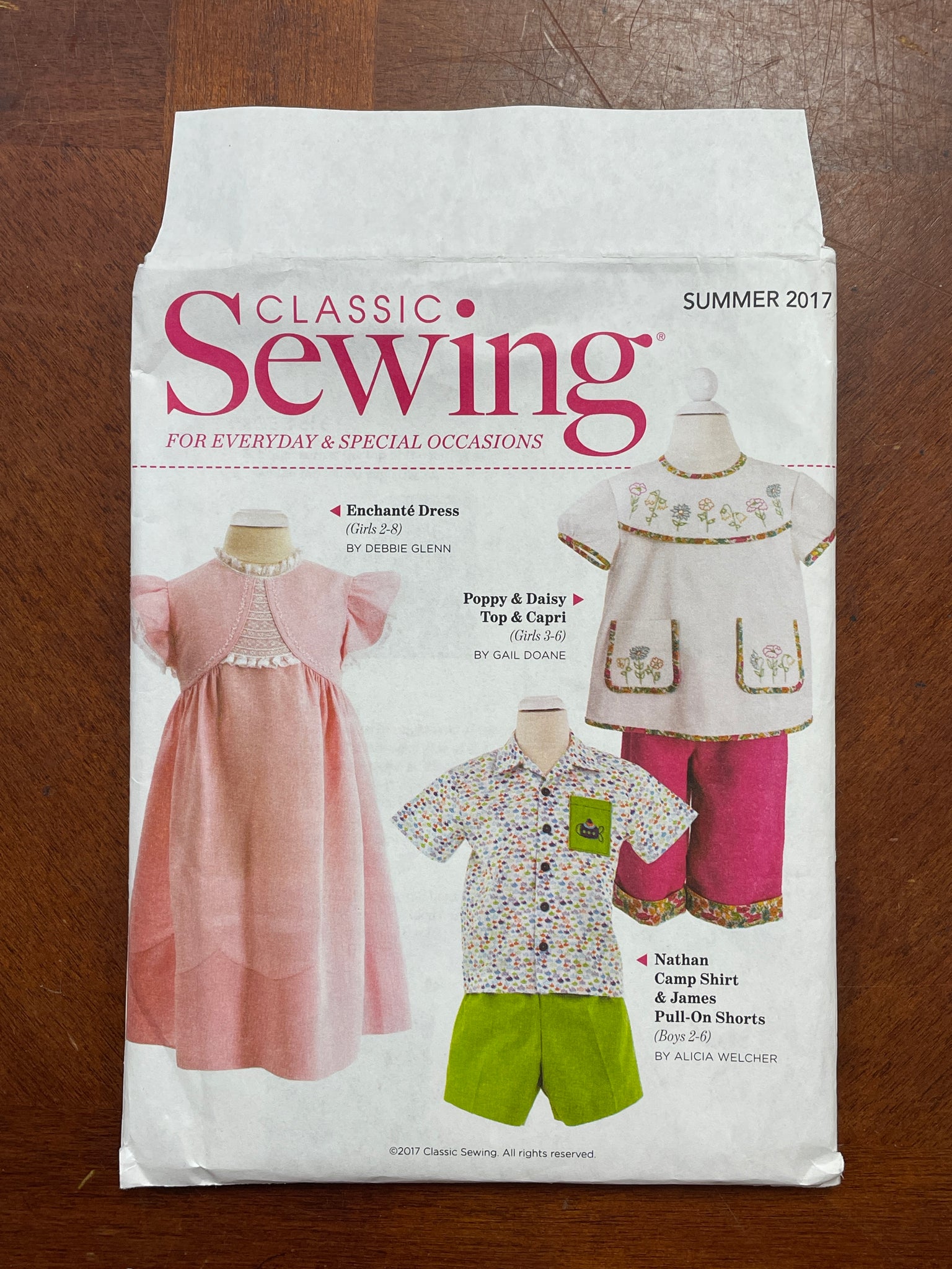 2017 Classic Sewing Summer 2017 Pattern - Childs Dresses, Shirts, Skirts and Pants FACTORY FOLDED