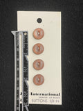 Button Plastic Set of 4 Vintage - Light Brown