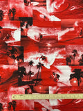 1 YD Quilting Cotton - Surfer Scenes in Red