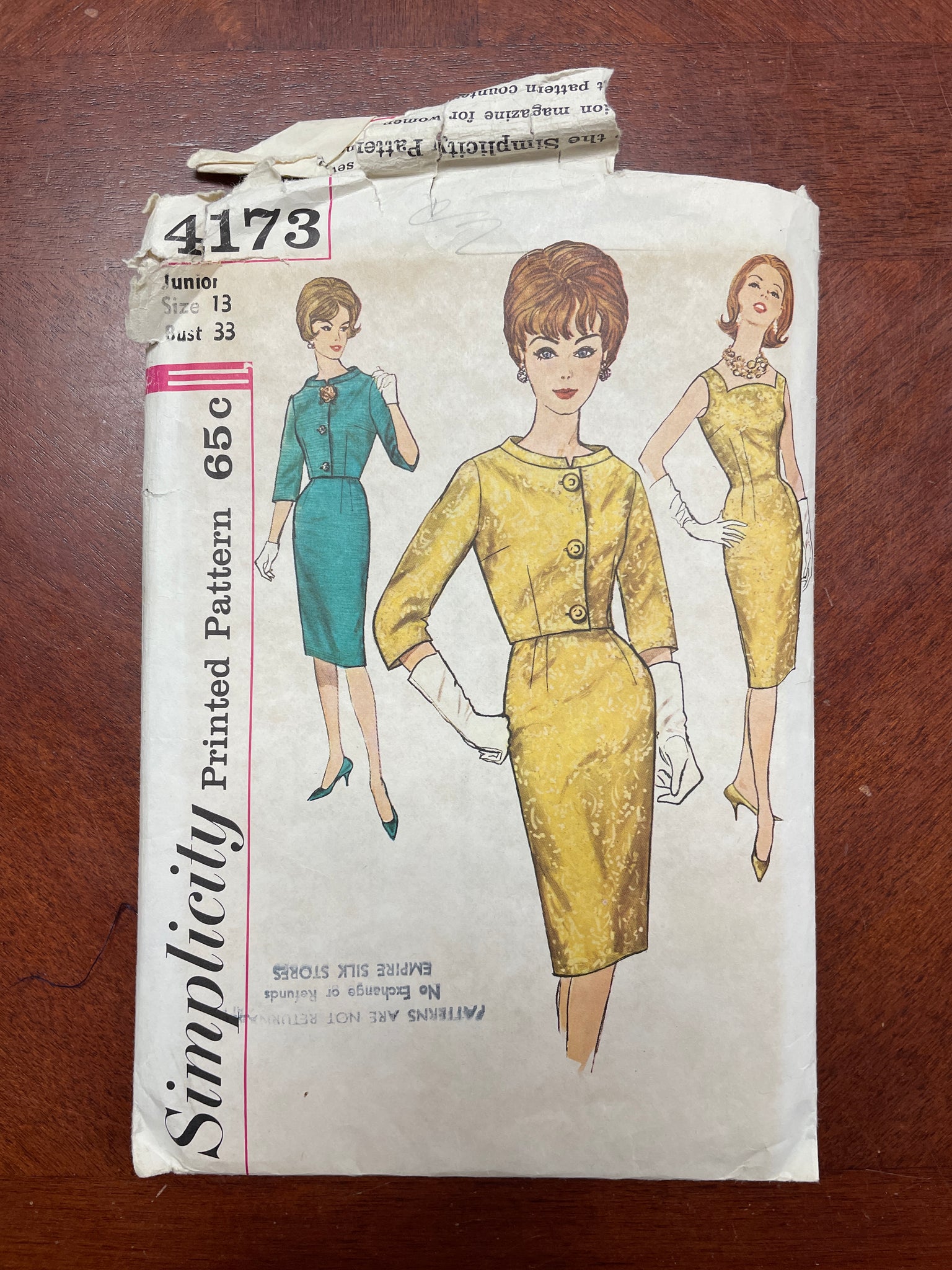 1960's Simplicity 4173 Sewing Pattern - Dress and Jacket