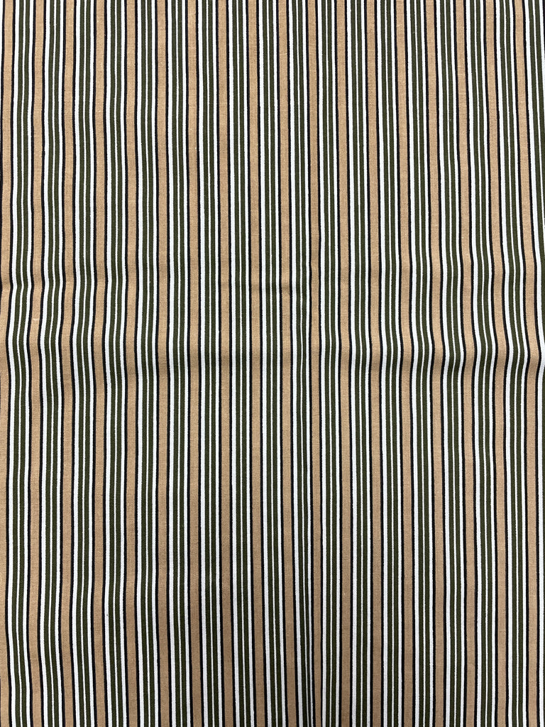 1986 Cotton - Tan, Green and White Stripes