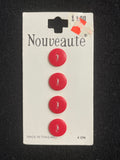 Buttons Plastic Set of 4 - Matte Red
