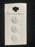 Buttons Plastic Set of 3 - Matte White