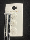 Buttons Plastic Set of 3 - Matte White
